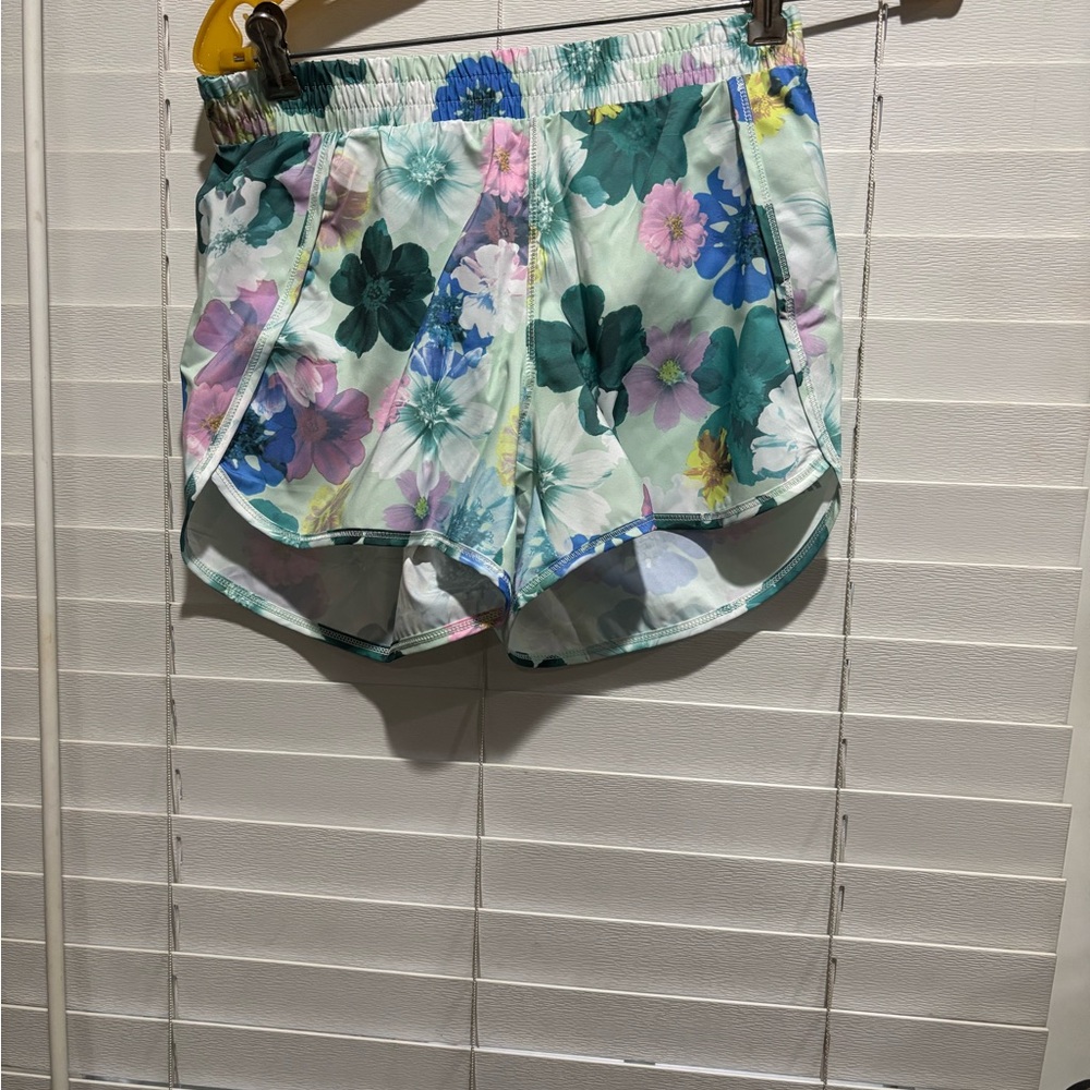 all in motion Mint Floral Athletic Shorts NEW